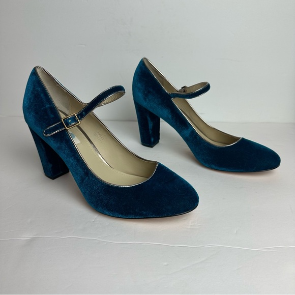 ❌SOLD❌Boden Blue Velvet Chunky Heel Mary Jane Women's size EU 40.5 or 9 Shoes - Picture 7 of 7
